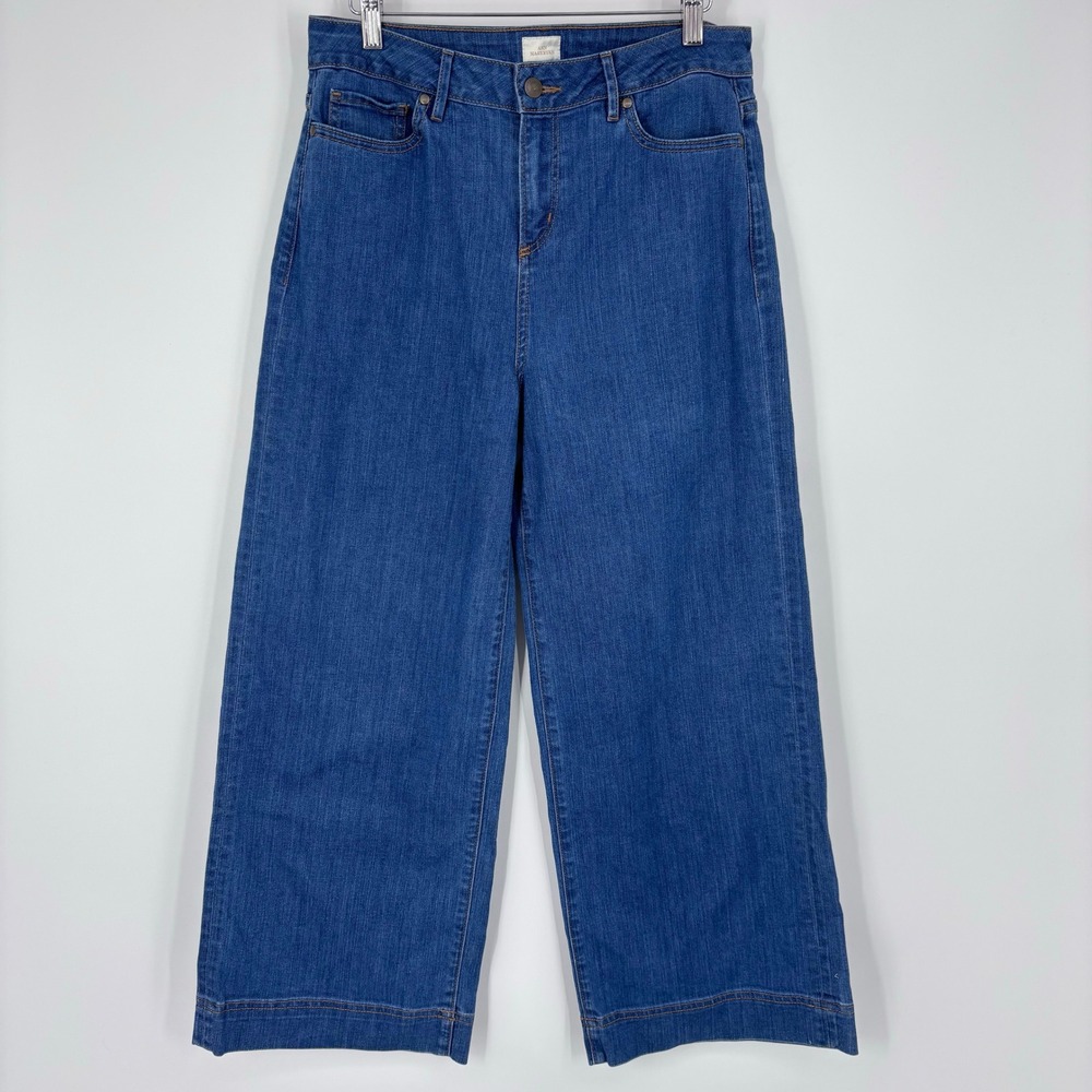 Ann Mashburn Wide Leg Jeans Womens 29 Blue High Waist Denim Trousers Culotte